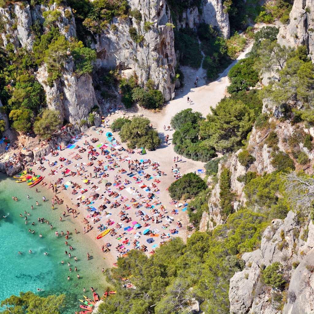 Calanques of Marseille in France - stock photo
The cliffs of the Calanques are a natural wonder nestled near Marseille, France