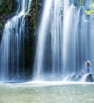 Powerful waterfall in the green forest of Costa Rica - stock photo
Llano de Cortes waterfall, Guanacaste, Costa Rica