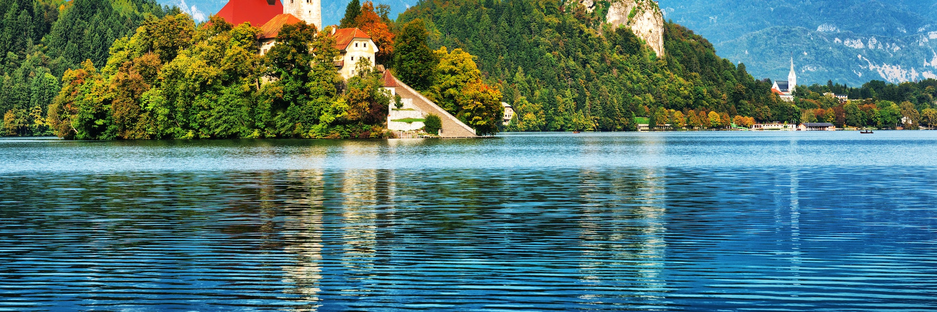 Church on an island in Lake Bled, Slovenia
