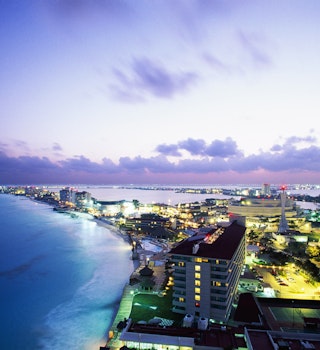 Aerial view of Cancun, Mexico