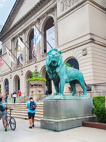 JUL 15, 2018: Exterior of the Art Institute of Chicago museum.