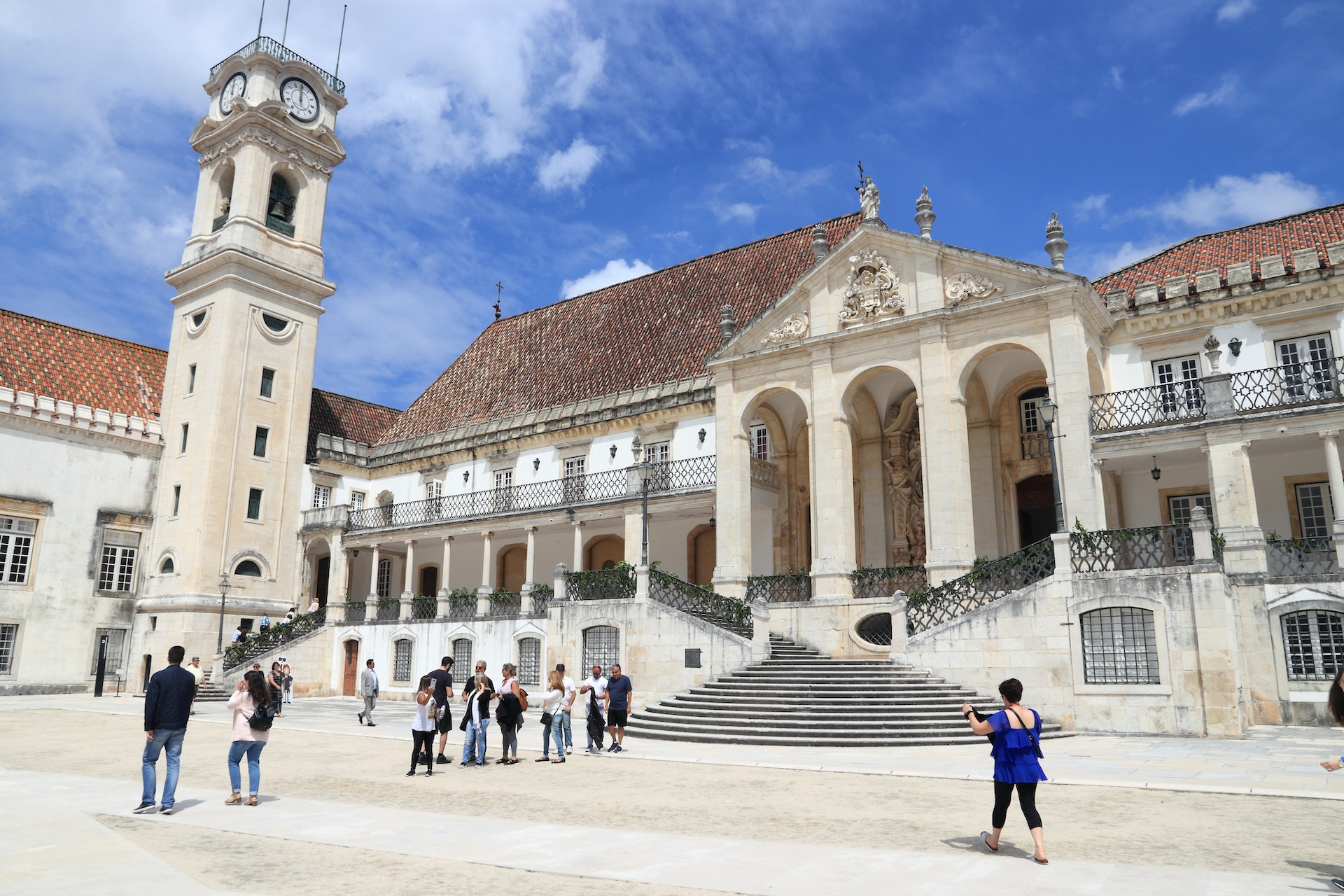Visitors exploring Unesco-listed Coimbra University in Portugal 